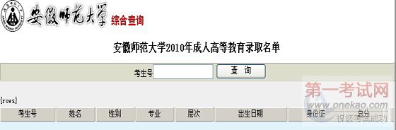 ʦѧ2010˸߿¼ȡѯ