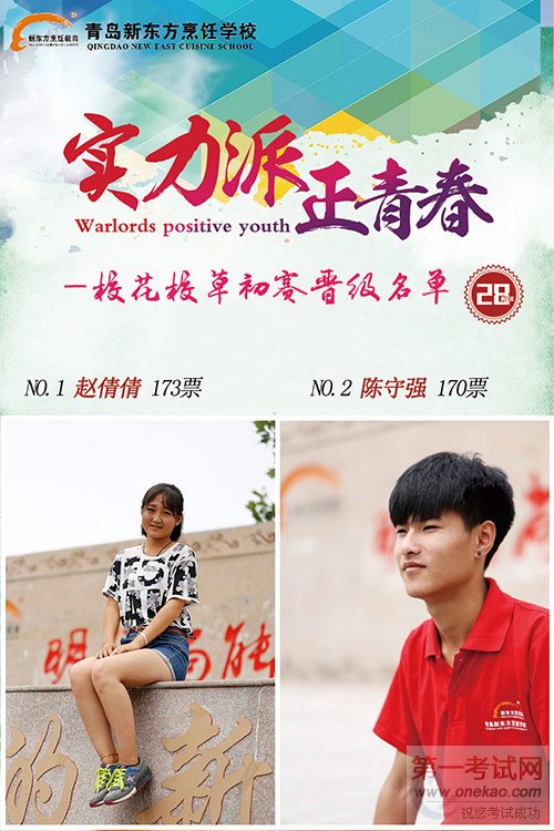 青岛新东方最美校花、最帅校草初赛晋级结果